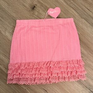 Sugar Thrillz Pink Ruffle Mini Skirt